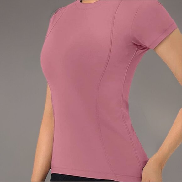 Lot of 2 Loovoo Workout Athletic Compression Dry Fit Yoga Gym Basic Tops ~ Small - Picture 2 of 10